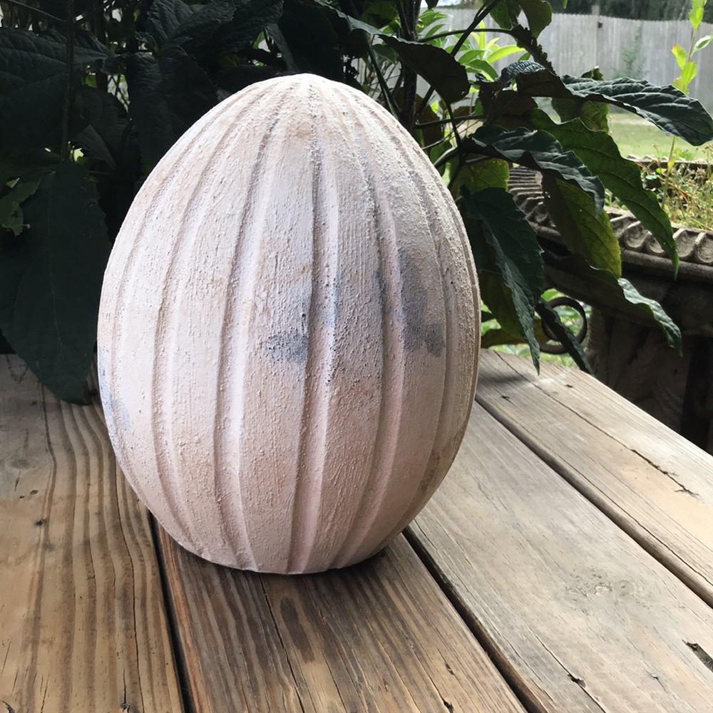 Pottery Barn Country Chic Rustic Weathered Large Size Handcrafted Easter Egg 🐣 - Picture 9 of 16